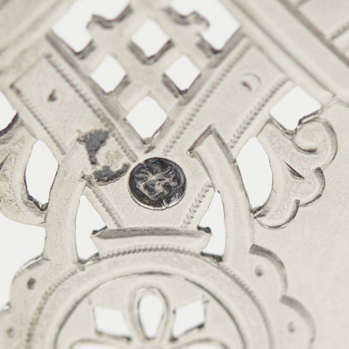 SILVER THRONE-FORM SALT CELLAR IN THE HISTORICISM STYLE RUSSIAN EMPIRE, MOSCOW, 1891