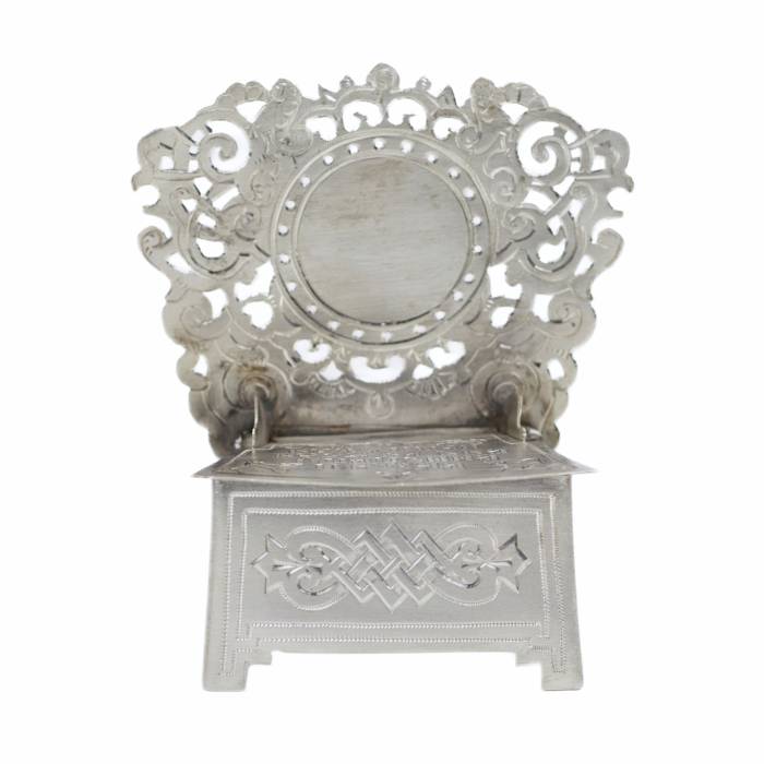 SILVER SALT CELLAR IN THE FORM OF A THRONE. MASTER P. P. MILYUKOV RUSSIAN EMPIRE, MOSCOW, 1895