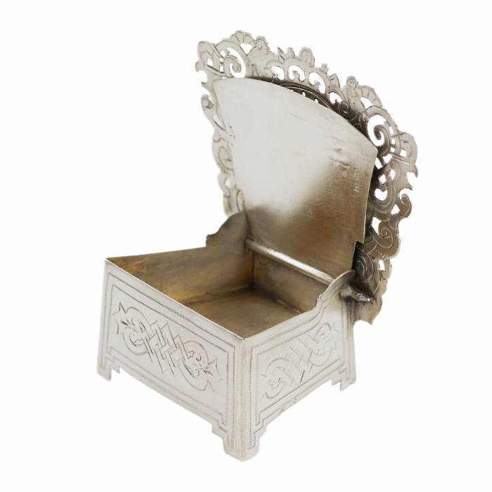 SILVER SALT CELLAR IN THE FORM OF A THRONE. MASTER P. P. MILYUKOV RUSSIAN EMPIRE, MOSCOW, 1895