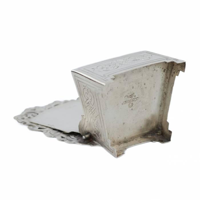 SILVER SALT CELLAR IN THE FORM OF A THRONE. MASTER P. P. MILYUKOV RUSSIAN EMPIRE, MOSCOW, 1895