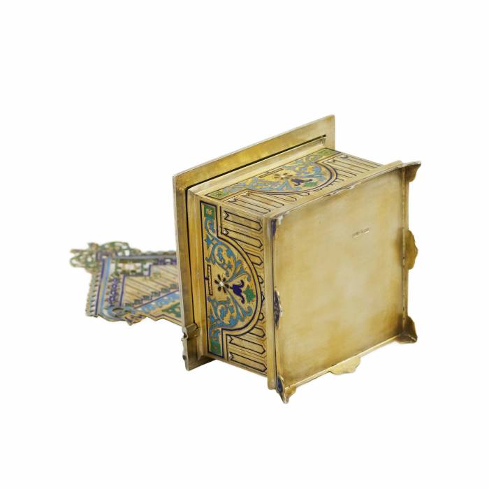 SILVER SALT THRONE IN THE FORM OF A TEREM WITH ENAMELS  GUSTAV KLINGERT, MOSCOW, RUSSIA, LAST QUARTER OF THE 19TH CENTURY