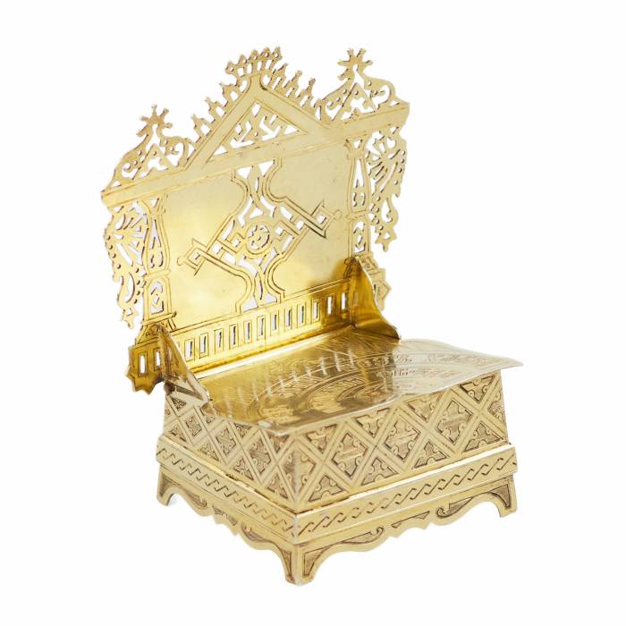 SILVER SALT CELLAR IN THE FORM OF A THRONE RUSSIAN EMPIRE, MOSCOW, 1881
