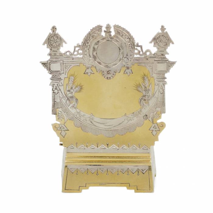 SILVER SALT CELLAR IN THE FORM OF A THRONE  RUSSIAN EMPIRE, MOSCOW, 1883