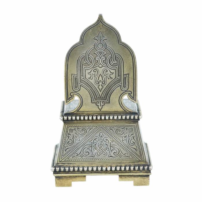 SILVER SALT CELLAR IN THE FORM OF A THRONE, KHLEBNIKOV FIRM RUSSIAN EMPIRE, MOSCOW, 1883
