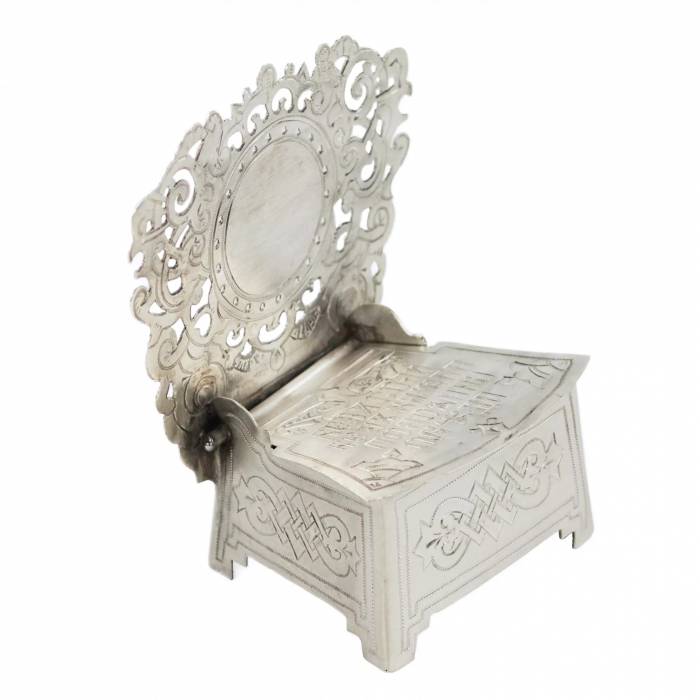 SILVER SALT CELLAR IN THE FORM OF A THRONE. MASTER P. P. MILYUKOV RUSSIAN EMPIRE, MOSCOW, 1895