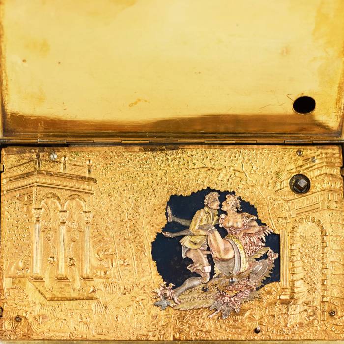 RARE SILVER EROTIC MUSICAL BOX  ITALY, 1930s