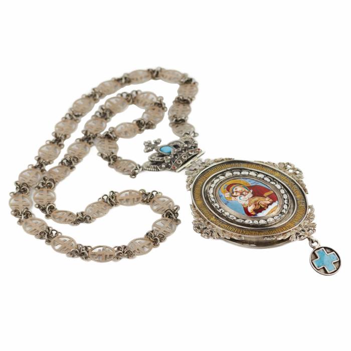 BISHOP’S PANAGIA WITH THE IMAGE OF THE VIRGIN AND CHILD RUSSIAN EMPIRE, SAINT PETERSBURG, 1888