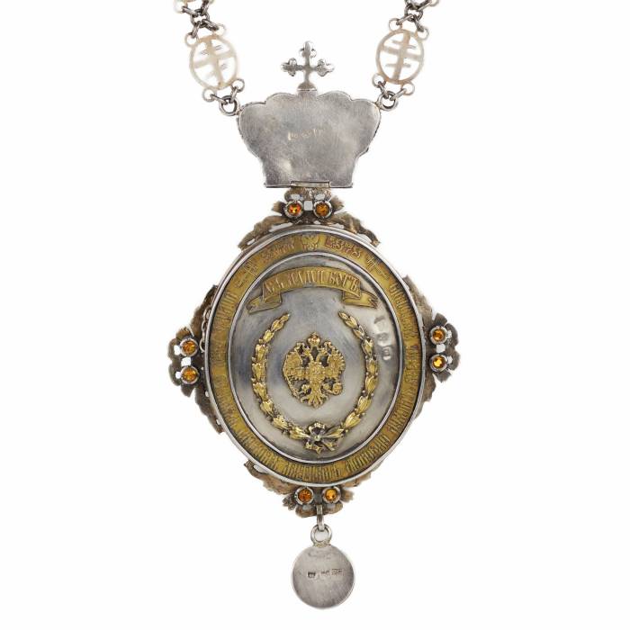 BISHOP’S PANAGIA WITH THE IMAGE OF THE VIRGIN AND CHILD RUSSIAN EMPIRE, SAINT PETERSBURG, 1888