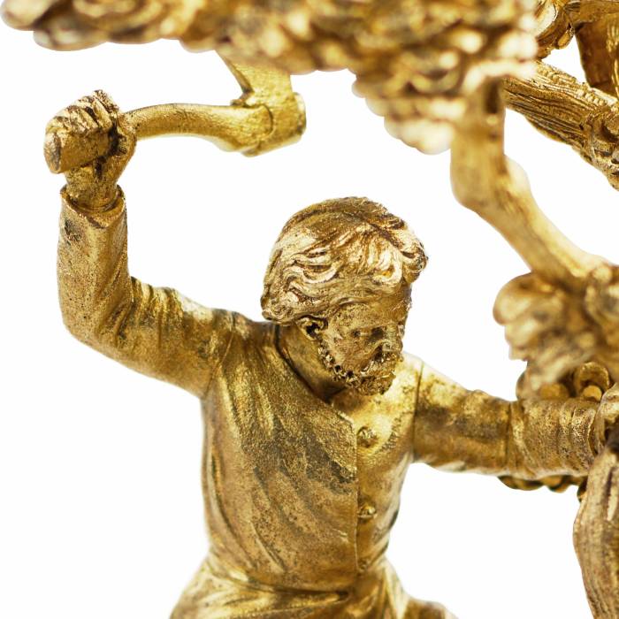 MINIATURE SCULPTURALE « LE BÛCHERON ». NICHOLS & PLINKE RUSSIE, SAINT-PÉTERSBOURG, DEUXIÈME MOITIÉ DU XIXᵉ SIÈCLE