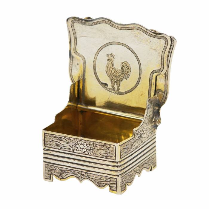 PAIR OF SILVER SALT CELLARS IN THE FORM OF THRONES RUSSIA, MOSCOW, 1869