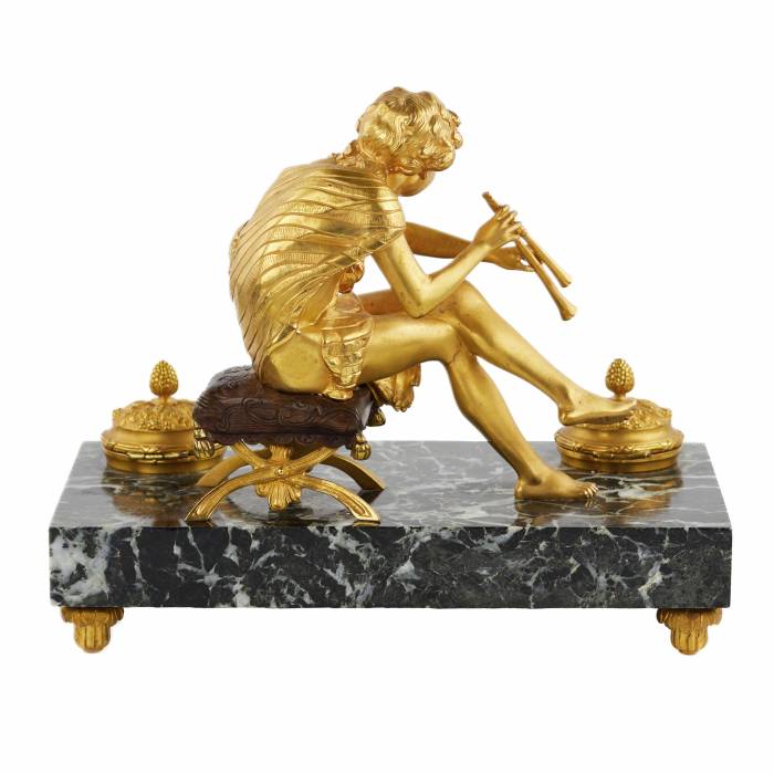 INKWELL WITH A FIGURE OF PAN  FRANCE, EARLY 19TH CENTURY