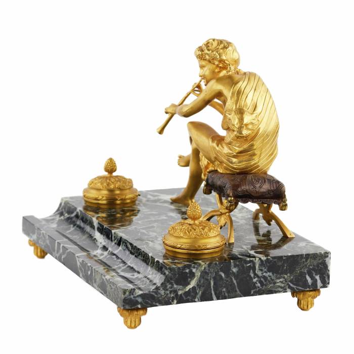 INKWELL WITH A FIGURE OF PAN  FRANCE, EARLY 19TH CENTURY