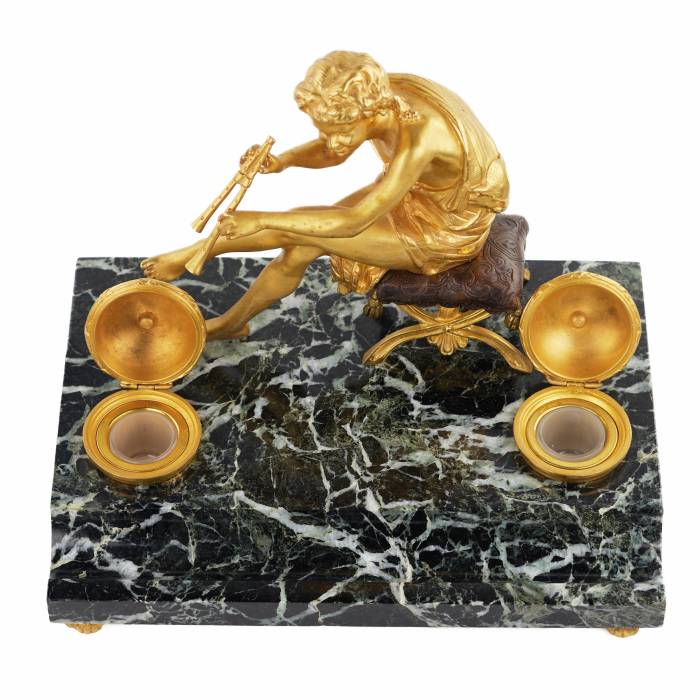INKWELL WITH A FIGURE OF PAN  FRANCE, EARLY 19TH CENTURY