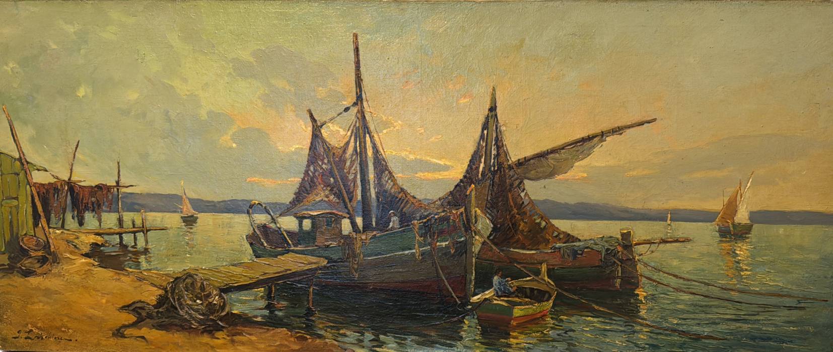 GEORGY ALEXANDROVICH LAPSHIN (1885–1950)  FISHING BOATS FRANCE, 1930s