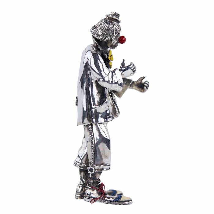 SILVER FIGURE OF A CLOWN. VITTORIO ANCINI  ITALY, AREZZO, SECOND HALF OF THE 20TH CENTURY