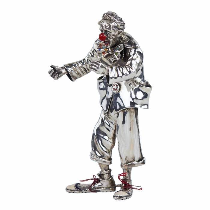 FIGURE DE CLOWN EN ARGENT. VITTORIO ANCINI ITALIE, AREZZO, SECONDE MOITIÉ DU XXᵉ SIÈCLE