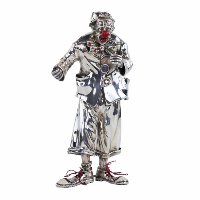 SILVER FIGURE OF A CLOWN. VITTORIO ANCINI ITALY, AREZZO, SECOND HALF OF THE 20TH CENTURY