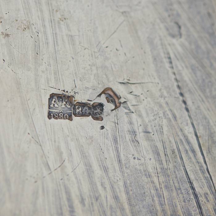 SILVER SALT THRONE WITH PROVERB. MASTER S. M. IKONNIKOV RUSSIA, MOSCOW, 1880