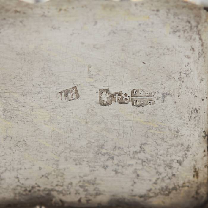 SILVER THRONE-SHAPED SALT CELLAR WITH NIELLO MOSCOW, 1864