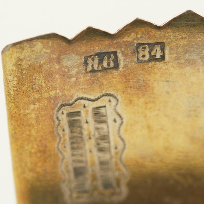 SILVER THRONE-SHAPED SALT CELLAR WITH NIELLO MOSCOW, 1864