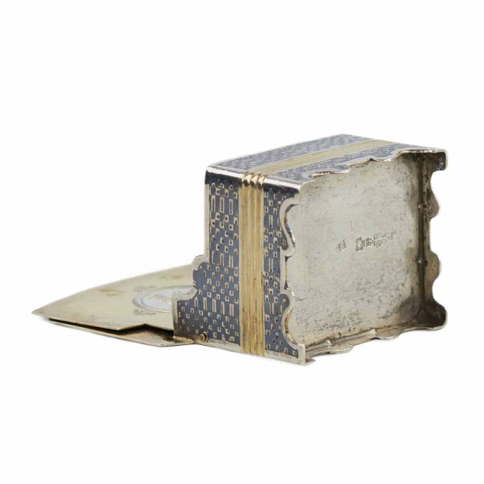 SILVER THRONE-SHAPED SALT CELLAR WITH NIELLO MOSCOW, 1864