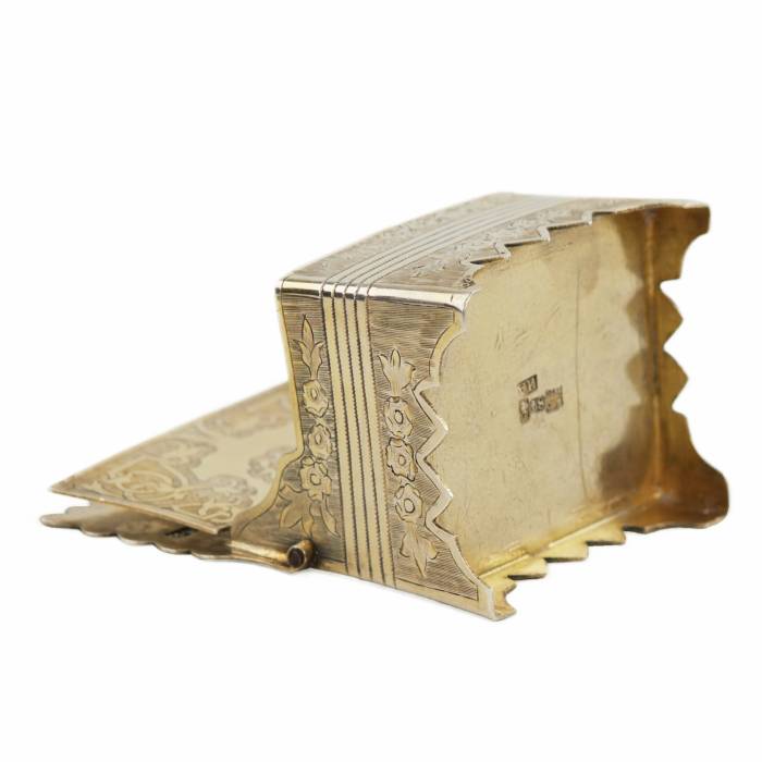 SILVER SALT CELLAR IN THE FORM OF A THRONE WITH ENGRAVED DECORATION RUSSIA, MOSCOW, 1870