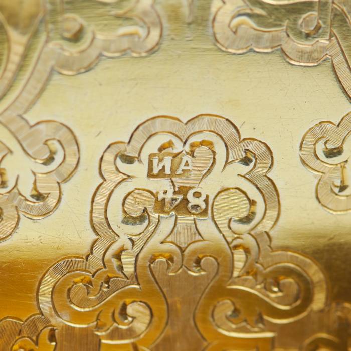 SILVER SALT CELLAR IN THE FORM OF A THRONE WITH ENGRAVED DECORATION RUSSIA, MOSCOW, 1870