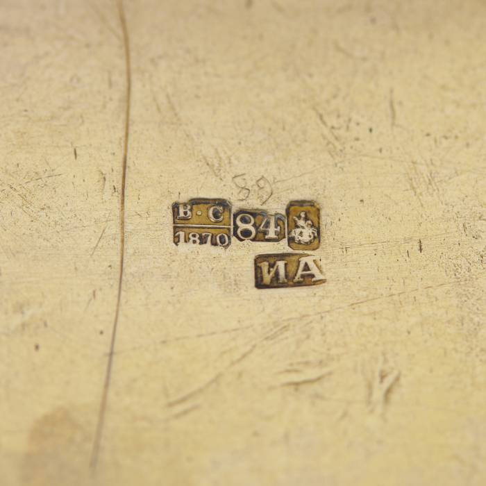 SILVER SALT CELLAR IN THE FORM OF A THRONE WITH ENGRAVED DECORATION RUSSIA, MOSCOW, 1870