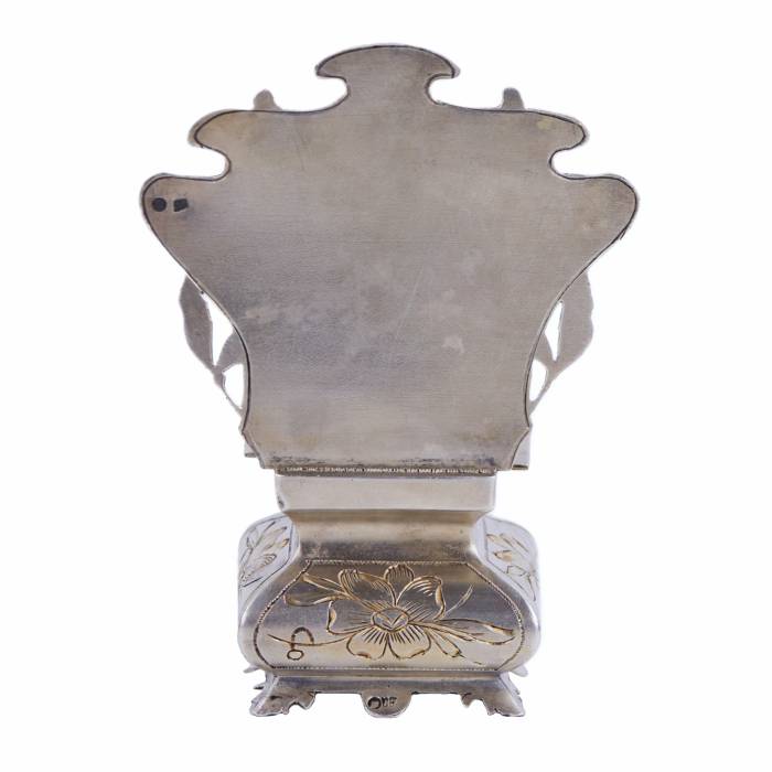 SILVER SALT CELLAR IN THE ART NOUVEAU STYLE WITH BUTTERFLIES. GUSTAV KLINGERT MOSCOW, RUSSIA, 1899-1908