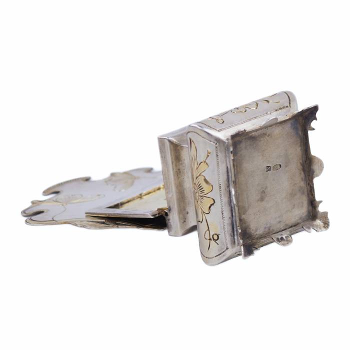 SILVER SALT CELLAR IN THE ART NOUVEAU STYLE WITH BUTTERFLIES. GUSTAV KLINGERT MOSCOW, RUSSIA, 1899-1908