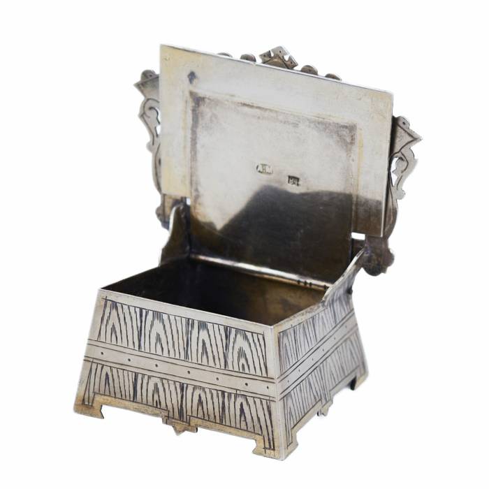 SILVER SALT CELLAR “CHAIR”. ALEXANDER MUKHIN RUSSIA, MOSCOW, 1880