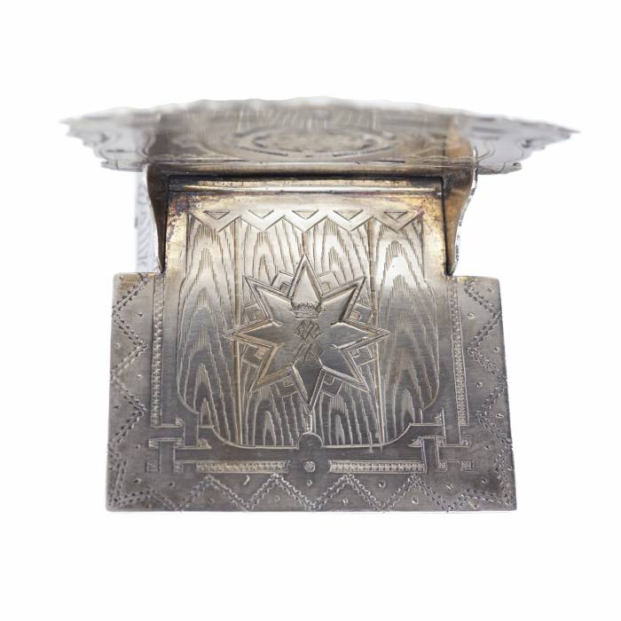 SILVER SALT CELLAR “CHAIR”. ALEXANDER MUKHIN RUSSIA, MOSCOW, 1880