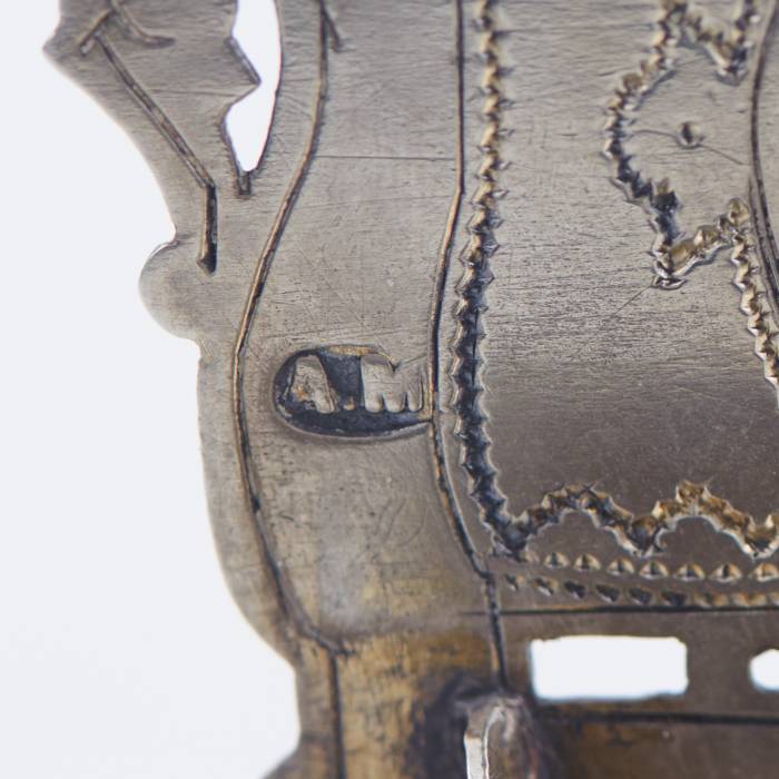 SILVER SALT CELLAR “CHAIR”. ALEXANDER MUKHIN RUSSIA, MOSCOW, 1880