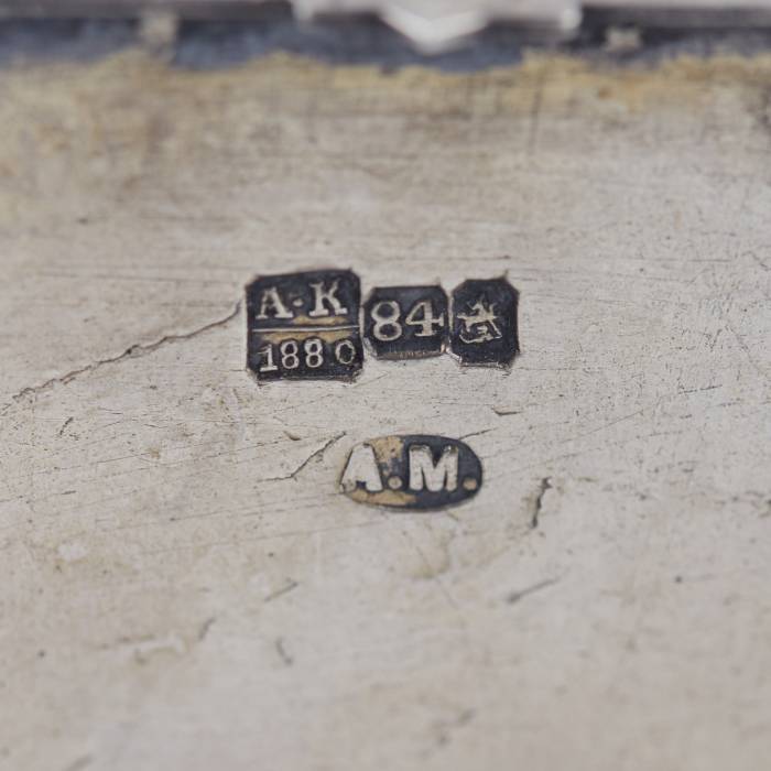 SILVER SALT CELLAR “CHAIR”. ALEXANDER MUKHIN RUSSIA, MOSCOW, 1880