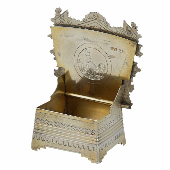 SILVER SALT CELLAR “CHAIR”, SERGEY IVANOVICH AGAFONOV MOSCOW, 1890