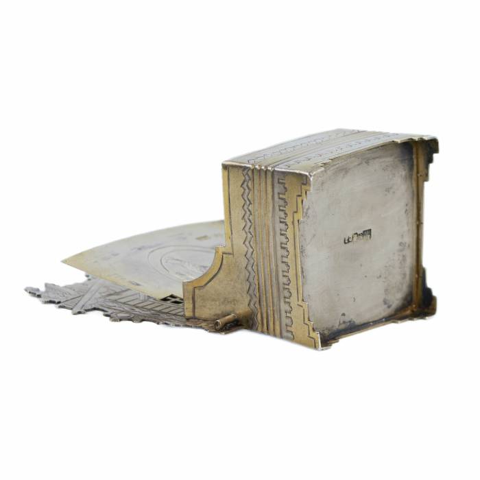 SILVER SALT CELLAR “CHAIR”, SERGEY IVANOVICH AGAFONOV MOSCOW, 1890