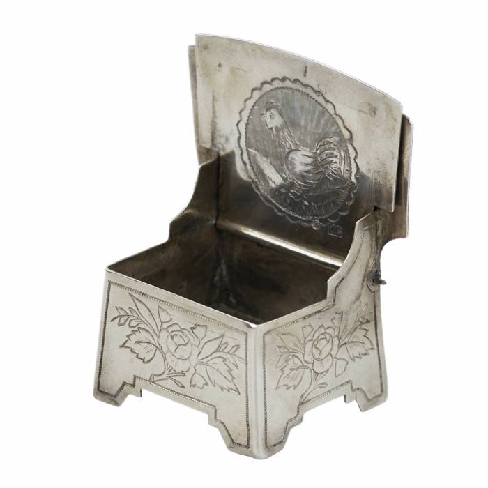 SILVER SALT CELLAR IN THE FORM OF A CHAIR, IVAN DMITRIEVICH SALTYKOV MOSCOW, RUSSIA, 1882–1898
