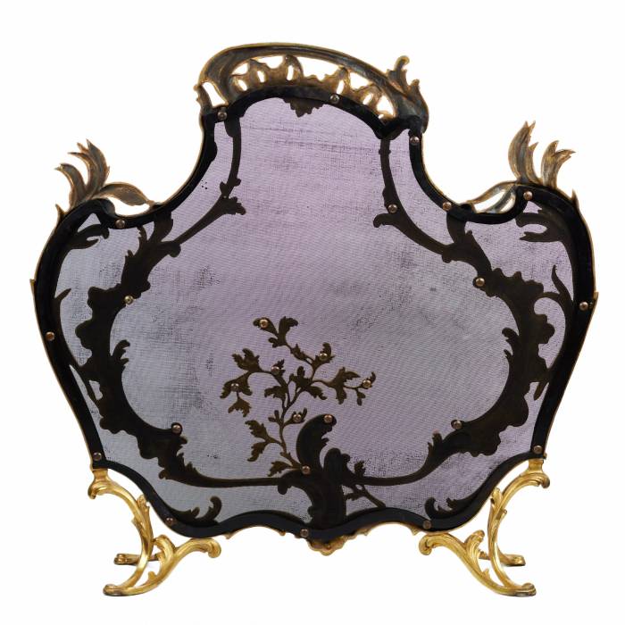 ЭКРАН ДЛЯ КАМИНА ИЗ ПОЗОЛОЧЕННОЙ БРОНЗЫ В СТИЛЕ ЛЮДОВИКА XV ФРАНЦИЯ, XIX ВЕК