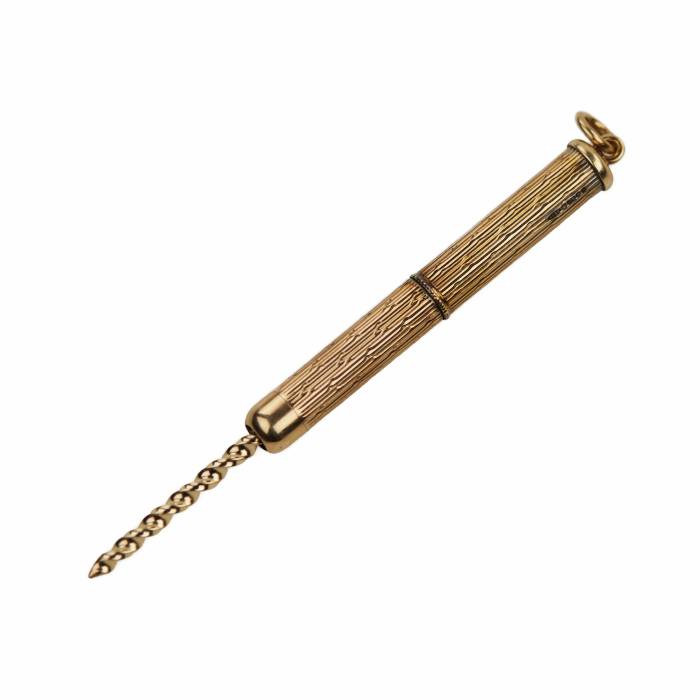 PERCE-CIGARE EN OR (CIGAR PIERCER). H. HUNTLEY & SONS, GRANDE-BRETAGNE, XXᵉ SIÈCLE