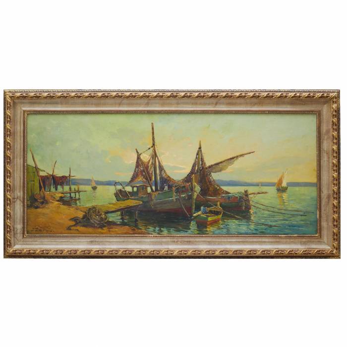 GEORGY ALEXANDROVICH LAPSHIN (1885–1950)  FISHING BOATS FRANCE, 1930s