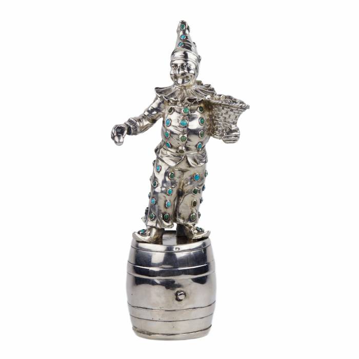 СЕРЕБРЯНАЯ ФИГУРА АРЛЕКИНА ГЕРМАНИЯ, ХАНАУ, КОНЕЦ XIX ВЕКА