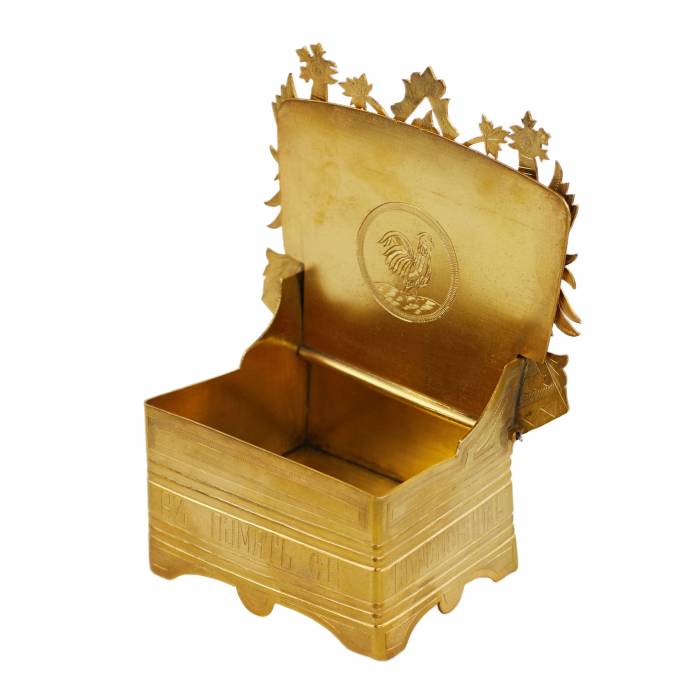 THRONE-SHAPED SALT CELLAR. CORONATION OF EMPEROR ALEXANDER III RUSSIAN EMPIRE, MOSCOW, 1883