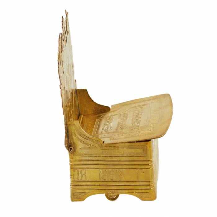 THRONE-SHAPED SALT CELLAR. CORONATION OF EMPEROR ALEXANDER III RUSSIAN EMPIRE, MOSCOW, 1883