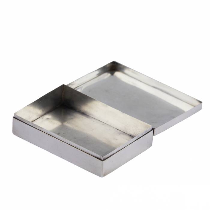 SILVER TOBACCO BOX WITH ENAMEL DECORATION CHINA, EARLY 20TH CENTURY