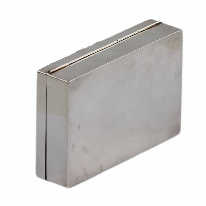 SILVER TOBACCO BOX WITH ENAMEL DECORATION CHINA, EARLY 20TH CENTURY