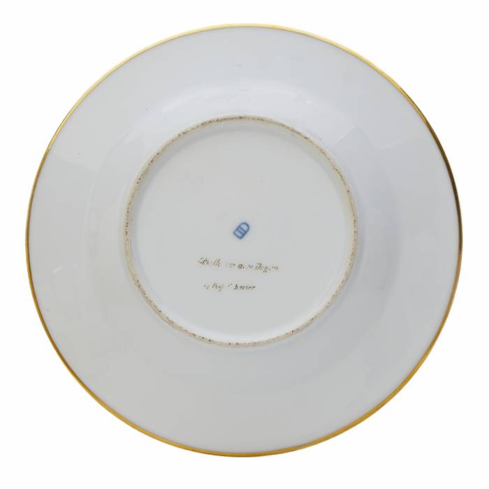 DECORATIVE PLATE “OTHELLO AND DESDEMONA” BERLINER PORZELLAN-MANUFAKTUR (KPM) BERLIN, GERMANY, LATE 19TH CENTURY