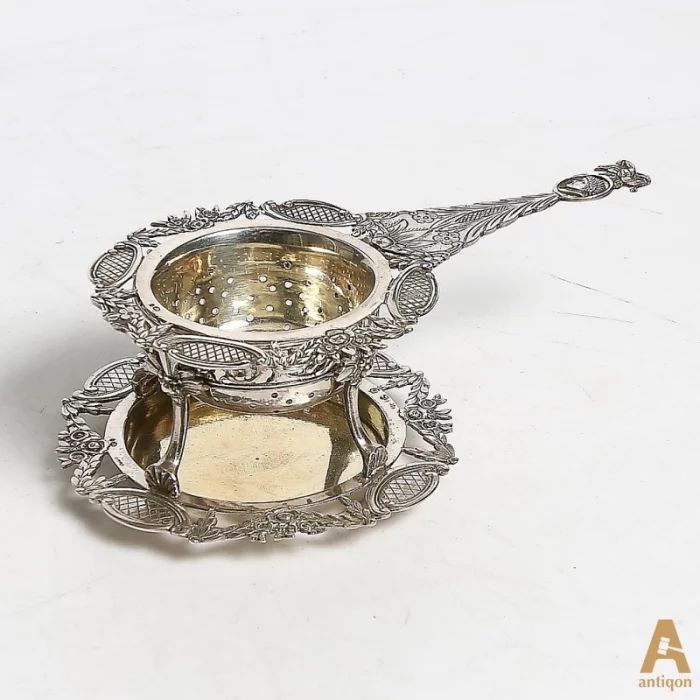 Silver tea strainer