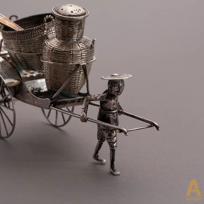 Saltcellar in the form of trolley
