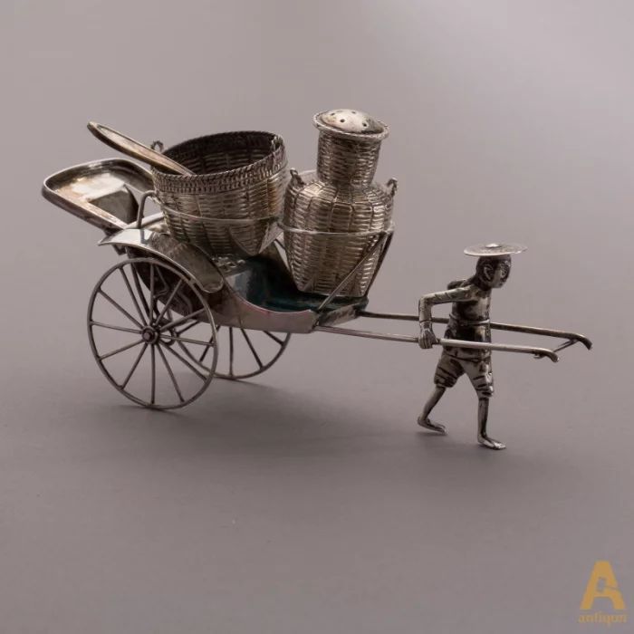 Saltcellar in the form of trolley