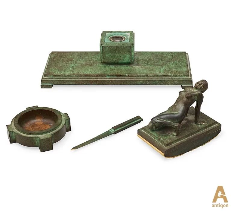 Writing set Art Deco bronze